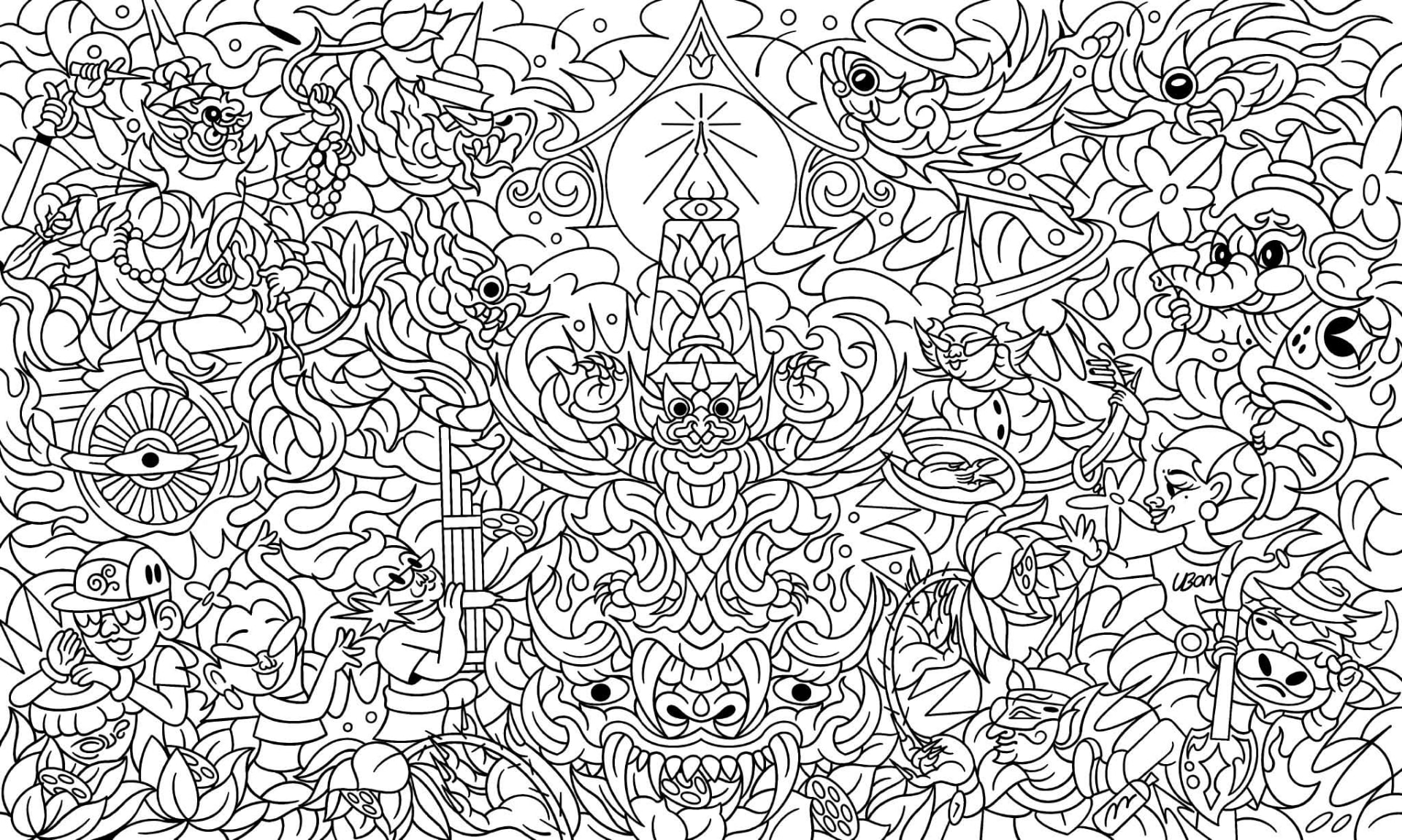 ภาพลายเส้นของผลงาน REDMUUK
